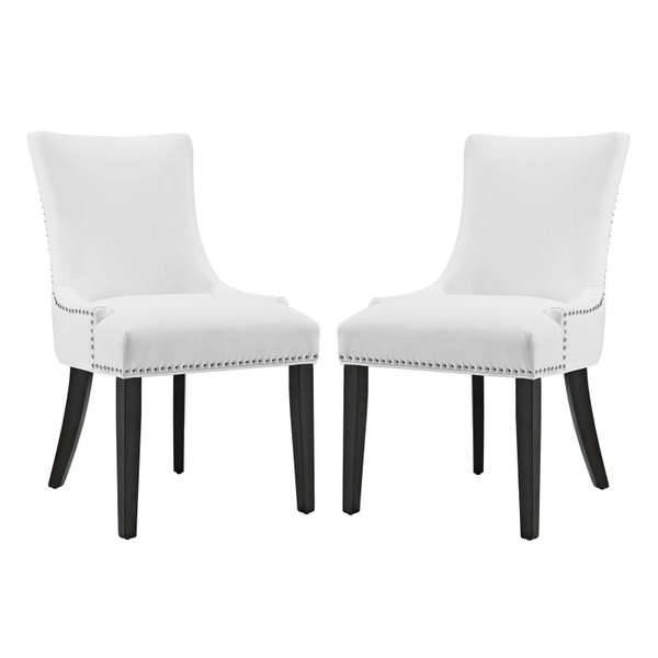 Modway Marquis Dining Chair Faux Leather Set Of 2 EEI-3498-WHI