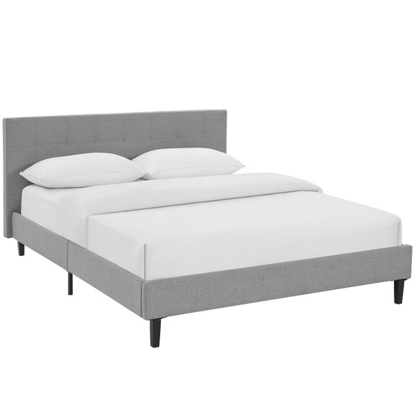 Modway Linnea Queen Fabric Bed - Light Gray MOD-5426-LGR