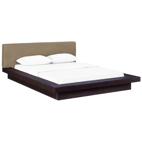 Modway Freja Queen Fabric Platform Bed - Cappuccino/Latte MOD-5721
