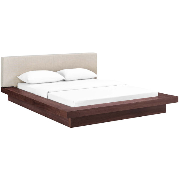 Modway Freja Queen Fabric Platform Bed MOD-5721-WAL-BEI-SET