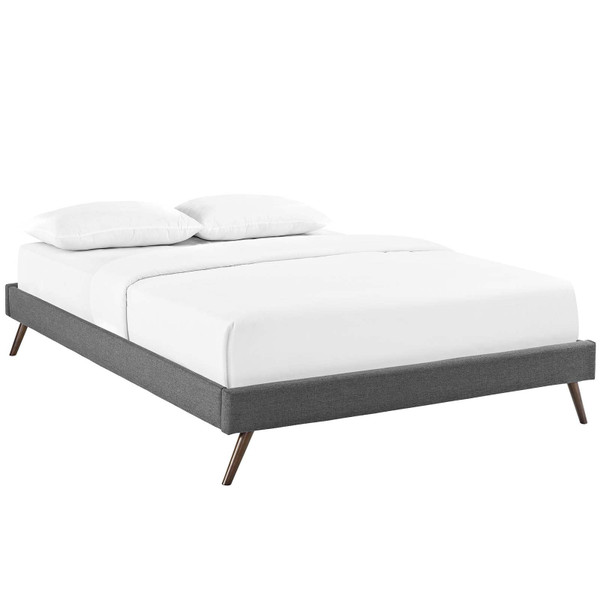 Modway Loryn Queen Fabric Bed Frame With Round Splayed Legs MOD-5891-GRY