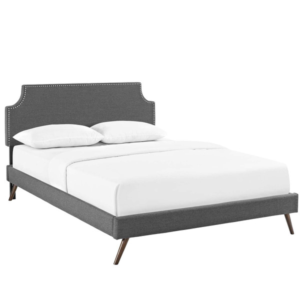 MOD-5945-GRY Corene Full Platform Bed With Round Splayed Legs By Modway