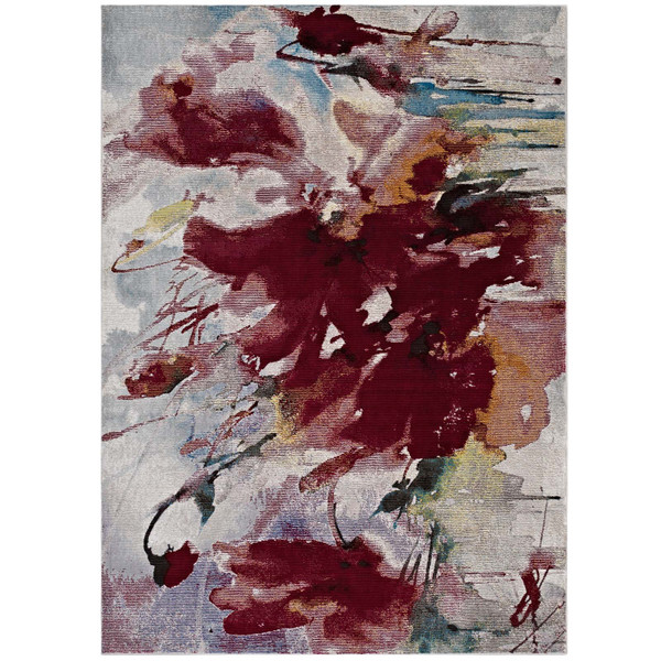 Modway Blume Abstract Floral 4x6 Area Rug