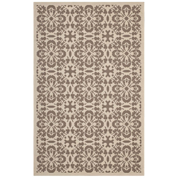 Modway Ariana Vintage Floral Trellis 5x8 Indoor And Outdoor Area Rug