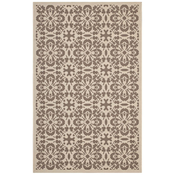 Modway Ariana Vintage Floral Trellis 8x10 Indoor And Outdoor Area Rug