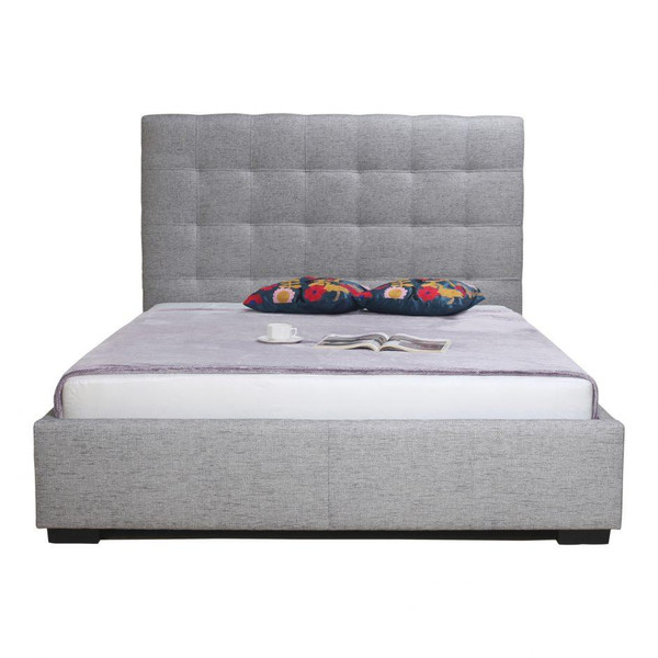 Moes Home Grey Belle Storage Bed Queen Fabric RN-1000-29