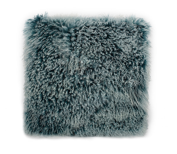 Moes Home Lamb Fur Pillow Large Teal Snow XU-1005-36