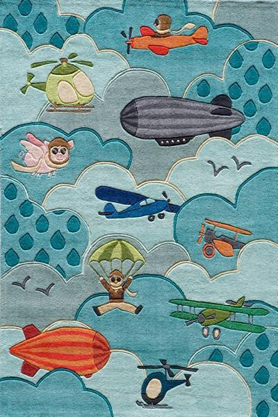 Momeni Lil Mo Whimsy Hand-Tufted Polyester Blue Rug LMJ10