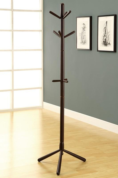 Monarch Coat Rack - 69"H - Cappuccino Wood Contemporary Style I 2004