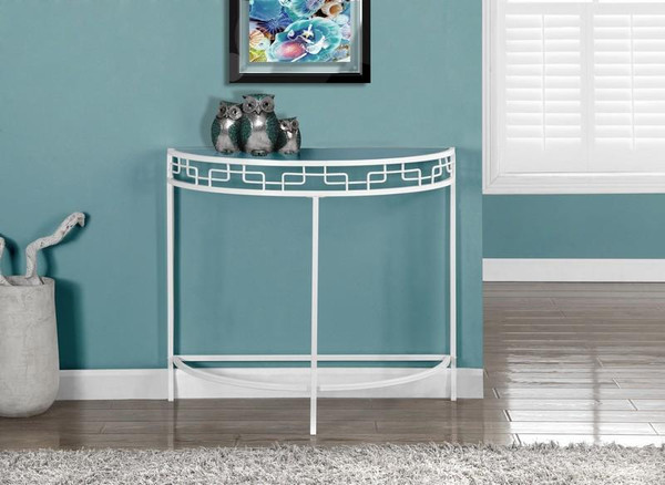 Monarch Accent Table - 36"L - White Metal Hall Console I 2112