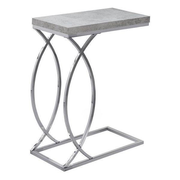 Monarch Accent Table - Grey Cement With Chrome Metal I 3185