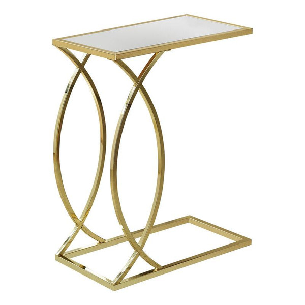 Monarch Accent Table - Mirror Top With Gold Metal I 3188