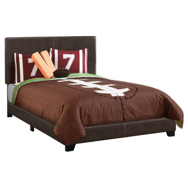Monarch Full Size Bed - Dark Brown Leather-Look I 5910F