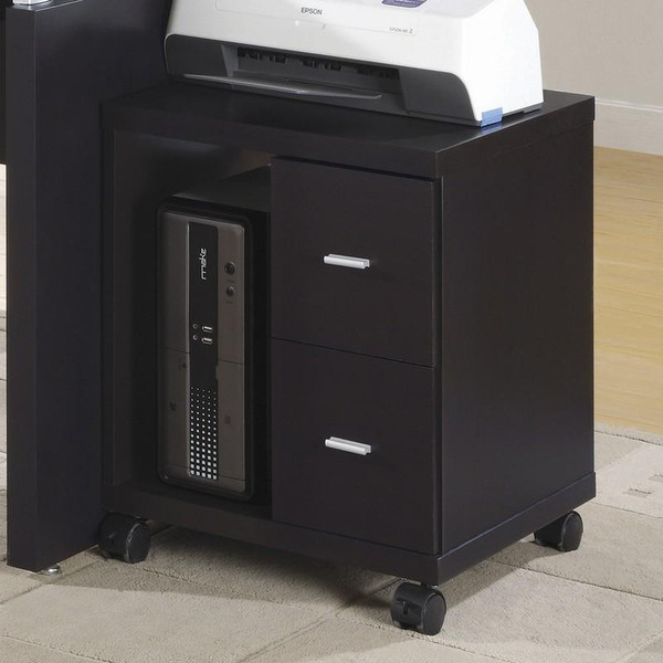 Monarch Office Cabinet - Cappuccino 2 Drawer On Castors I 7004