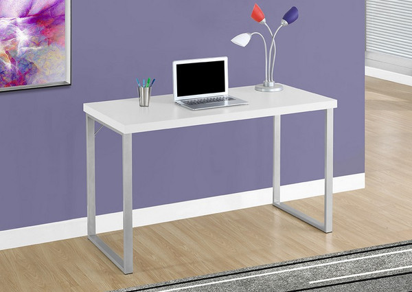 Monarch Computer Desk - 48"L / White / Silver Metal I 7154