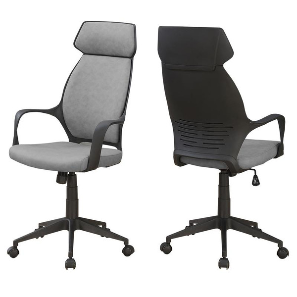 Monarch Office Chair - Grey Microfiber - High Back Executive I 7250