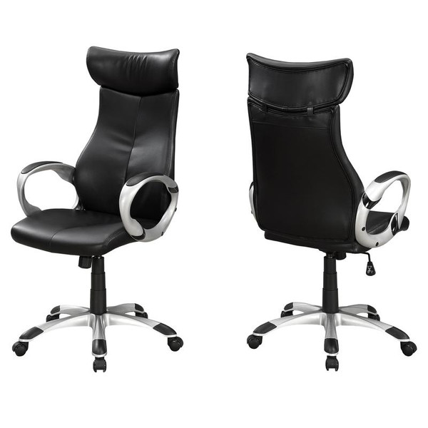 Monarch Office Chair - Black Leather-Look - High Back Executive I 7290