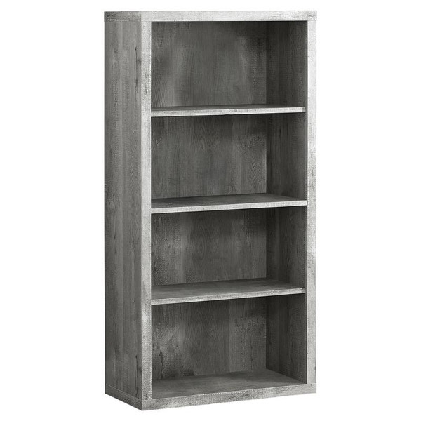 Monarch Bookcase - 48"H - Grey Wood Grain - Adjustable Shelves I 7405
