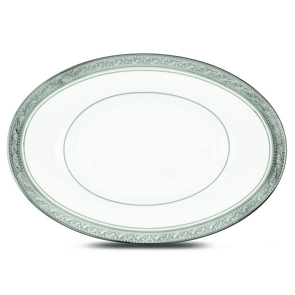 4166-738 Crestwood Platinum 8" Butter/Relish Tray - by Noritake