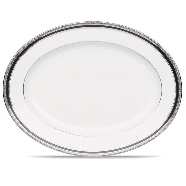 4360-412 Austin Platinum 12" Oval Platter by Noritake