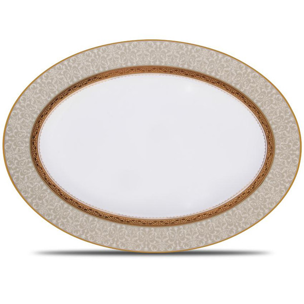 4874-413 Odessa Gold 14" Oval Platter by Noritake