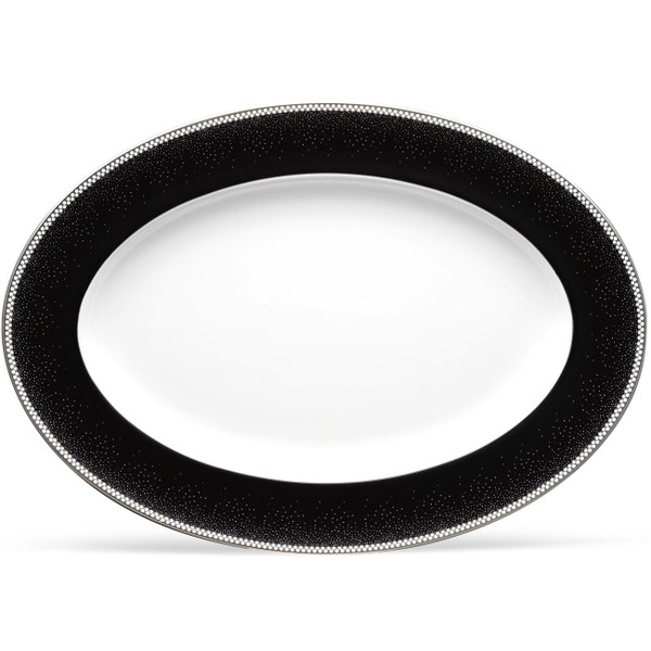 4898-414 Pearl Noir 16" Oval Platter by Noritake