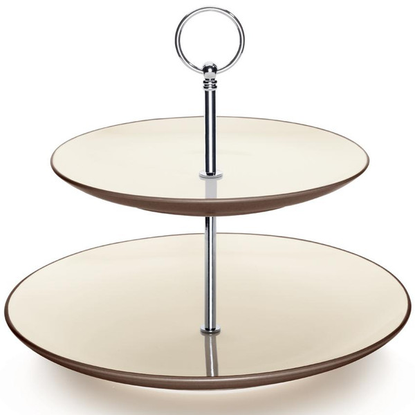 8046-222 Chocolate Two Tiered Hostess Tray by Noritake