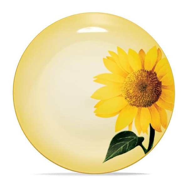 8065-451 Mustard Floral 8.25" Accent And Luncheon Plate-Pack of 2