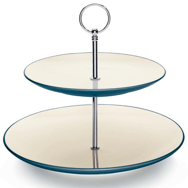 8484-222 Blue Two Tiered Hostess Tray by Noritake