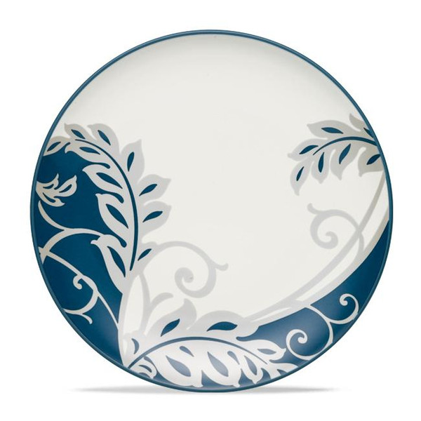 8484-506 Blue Plume 8.25" Accent And Luncheon Plate - Pack of 2
