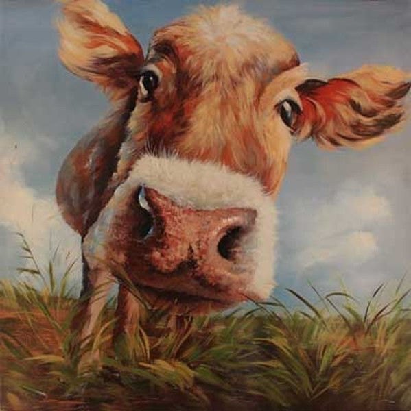 IMP4784 Cow Green Wall Art - 40X40