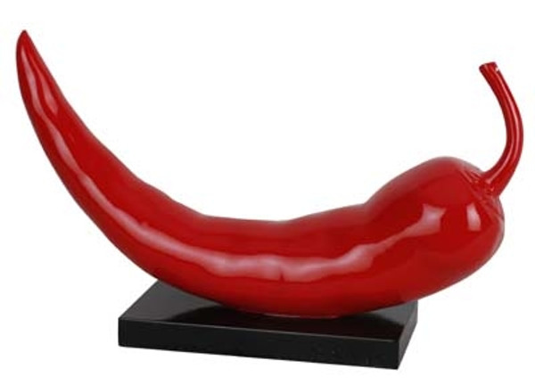 IMP5837 Chili Red and Black Sculpture - 10X7