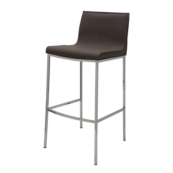 Nuevo Contemporary Mink Leather Colter Counter Stool HGAR297
