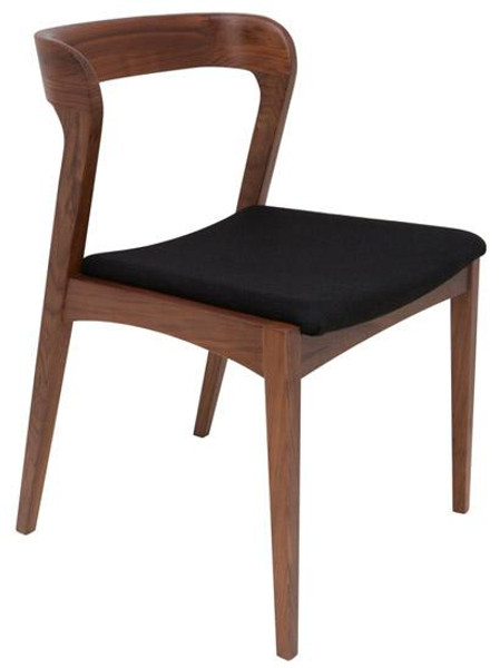 Nuevo Tan Walnut Black Wool Bjorn Dining Chair HGEM331
