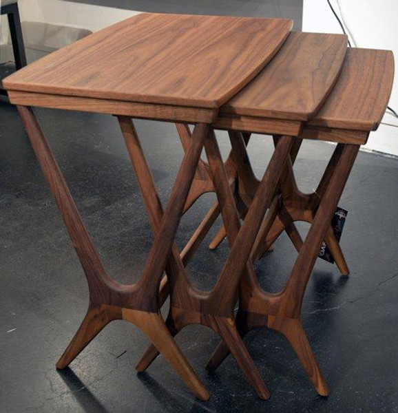 Nuevo Walnut Wood Rectangle Josef Side Table Nested HGEM479