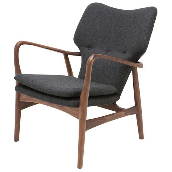 Nuevo Gray Painted Wood Rectangle Patrik Lounge Chair HGEM530