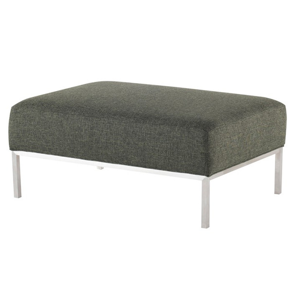 Nuevo Bryce Ottoman Sofa - Hunter Green Tweed/Silver HGSC374