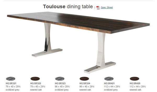 Nuevo Traditional Gray Wood Rectangle Toulouse Dining Table HGSR321