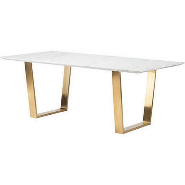 Nuevo Traditional White Steel Rectangle Catrine Dining Table HGSX139