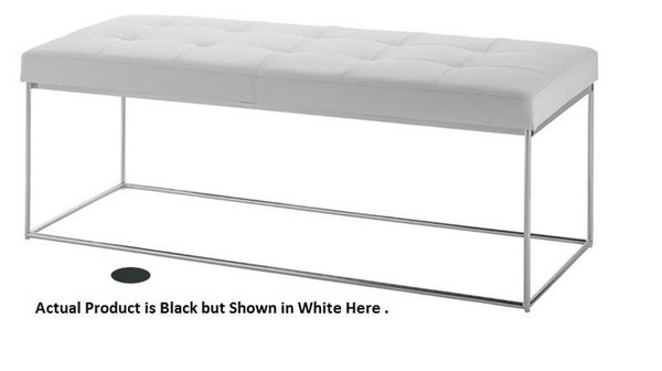 Nuevo Modern Black Steel Rectangle Caen Bench HGTA555