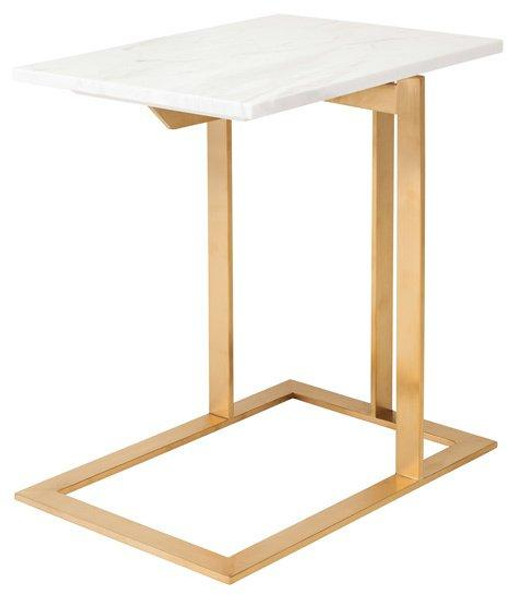 Nuevo Traditional Gold Steel Rectangle Dell Side Table HGTB275