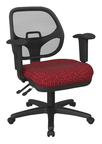 Office Star Ergonomic Task Chair W/ Progrid Back In Fine Tune Ruby Fabric 29024-K114