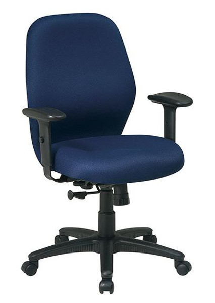 Office Star Mid Back 2-To-1 Synchro Tilt Chair In Icon Navy Fabric 3121-225
