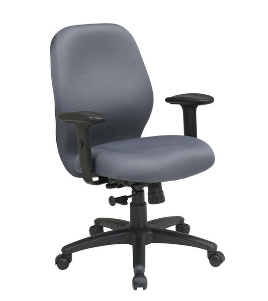 Office Star Mid Back 2-To-1 Synchro Tilt Chair In Icon Grey Fabric 3121-226