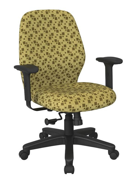 Office Star Mid Back 2-To-1 Synchro Tilt Chair In City Park Kiwi Fabric 3121-K109
