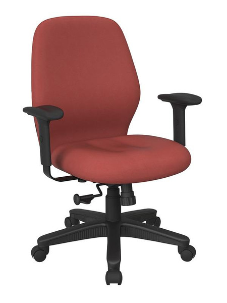 Office Star Mid Back 2-To-1 Synchro Tilt Chair In Dillon Lipstick Fabric 3121-R100