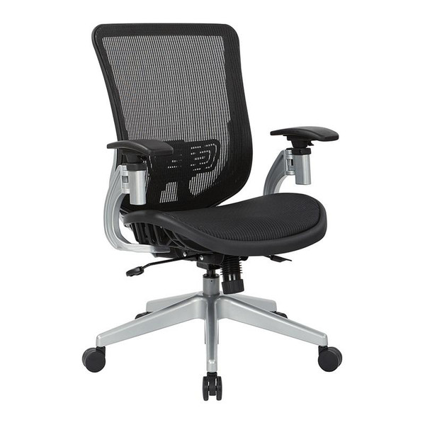 Office Star Black Vertical Mesh Seat And Back Chair 657-T11N6421R