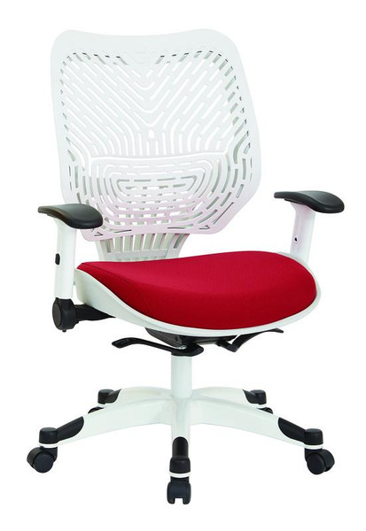 Office Star White Self Adjusting Spaceflex Back Managers Chair - (Dove Rouge Fabric)