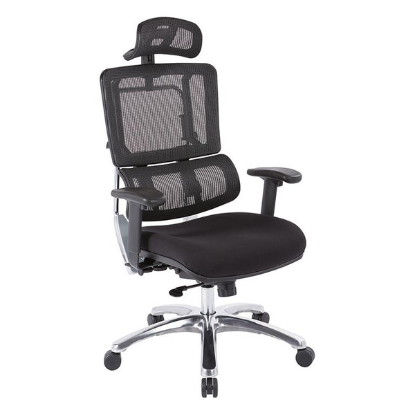Office Star Vertical Black Mesh Back Chair With Headrest - Black 99662CHRB-30