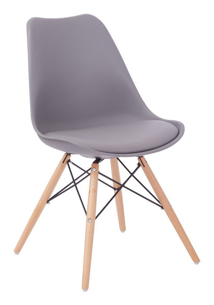 Office Star Allen Guest Chair in Grey with Natural Wood Base ALNWG-2